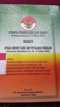 Undang-Undang Guru Dan Dosen (undang-undang N0. 14 tahun 2005)