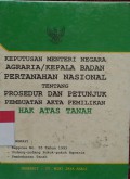 Keputusan menteri negara Agraria/kepala badan pertanahan Nasdional