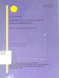 Perencanaan pengajaran bahasa indonesia