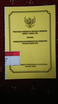 Peraturan Pemerintah RI No.4 Thn 1966