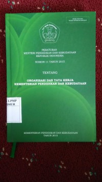 Peraturan Menteri Pendidikan dan Kebudayaan RI No 11 Thn 2015