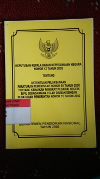 Keputusan Kepala Badan Kepegawaian Negara no.12 Thn 2002