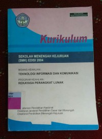 KURIKULUM SMK TEKNOLOGI INFORMASI DAN KOMUNIKAS REKAYASA PERANGKAT LUNAK