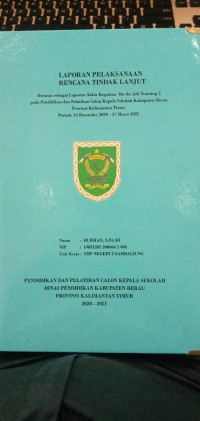 laporan pelaksanaan rencana tindak lanjut(burhan,s.pd.sd