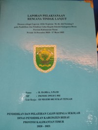 laporan pelaksanaan rencana tindak lanjut(H. Hamka, S.Pd.SD)