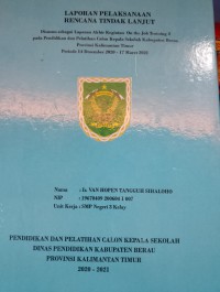 laporan pelaksanaan rencana tindak lanjut(ir.van hopen tangguh sihaloho)