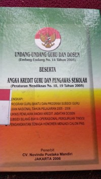 Image of Undang-Undang Guru Dan Dosen (undang-undang N0. 14 tahun 2005)