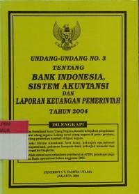 Image of UU No.3 Ttg Bank Indonesia, Sistem Akuntansi Laporan Keuangan Pemerintah