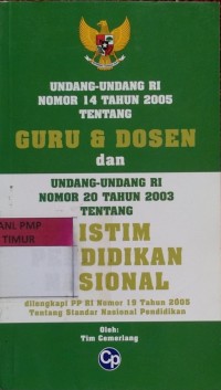 Image of undang-undang nomor 14 tahun 2005 guru dan dosen dan uu RI Nomor 20 TH 2003