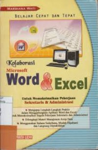 Image of Belajar cepat Dan Tepat Kolaborasi Microsoft Word Dan Excel