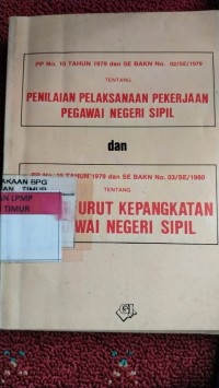Image of PP No. th 1979 & SE BAKN No. 02/SE/1979 ttg Penilaian pelaksanaan pekerjaan PNS &