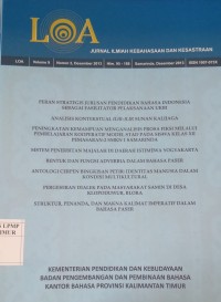 Image of Loa Jurnal Ilmiah Kebahasaan dan Kesastraan Vol IX No 2 Desember 2013
