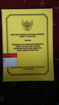 Image of Peraturan Pemerintah RI No.13 Thn 2002