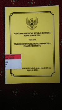 Image of Peraturan Pemerintah RI No.4 Thn 1966