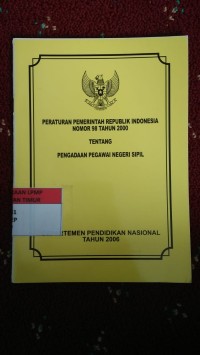 Image of Peraturan Pemerintah Republik Indonesia No.98 Thn 2000