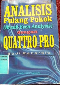 Image of Analisis pulang pokok(break even analysis) dengan quantro