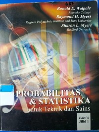 Image of PROBABILITAS DAN STATISTIKA UNTUK TEKNIK DAN SAINS