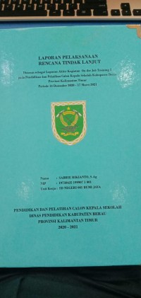 Image of laporan pelaksanaan rencana tindak lanjut(sabrie rikianto,s.ag