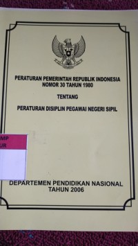 Image of Peraturan Pemerintah RI Nomor 30 Thn.1980